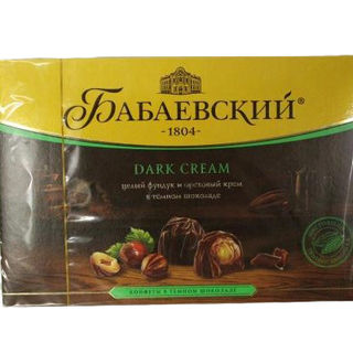 Шоколадный набор Бабаевский Dark cream целый фундук и ореховый крем в темном шоколаде, 200 г